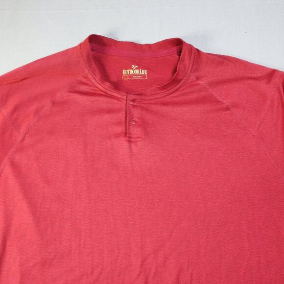 Outdoor Life 1/4 button up collar long sleeve T-shirt men's size XL brick-red - Picture 2 of 8